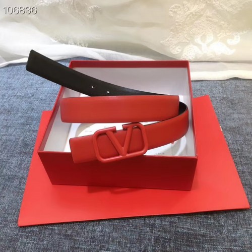 Valentino Leather Ceinture Red